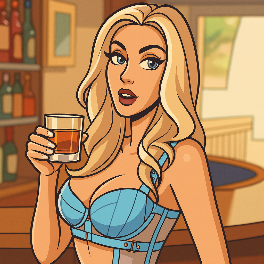 Our in-house created cartoon drawing of Holly Hotwife