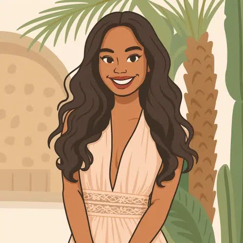 Our in-house created cartoon drawing of Putri Cinta