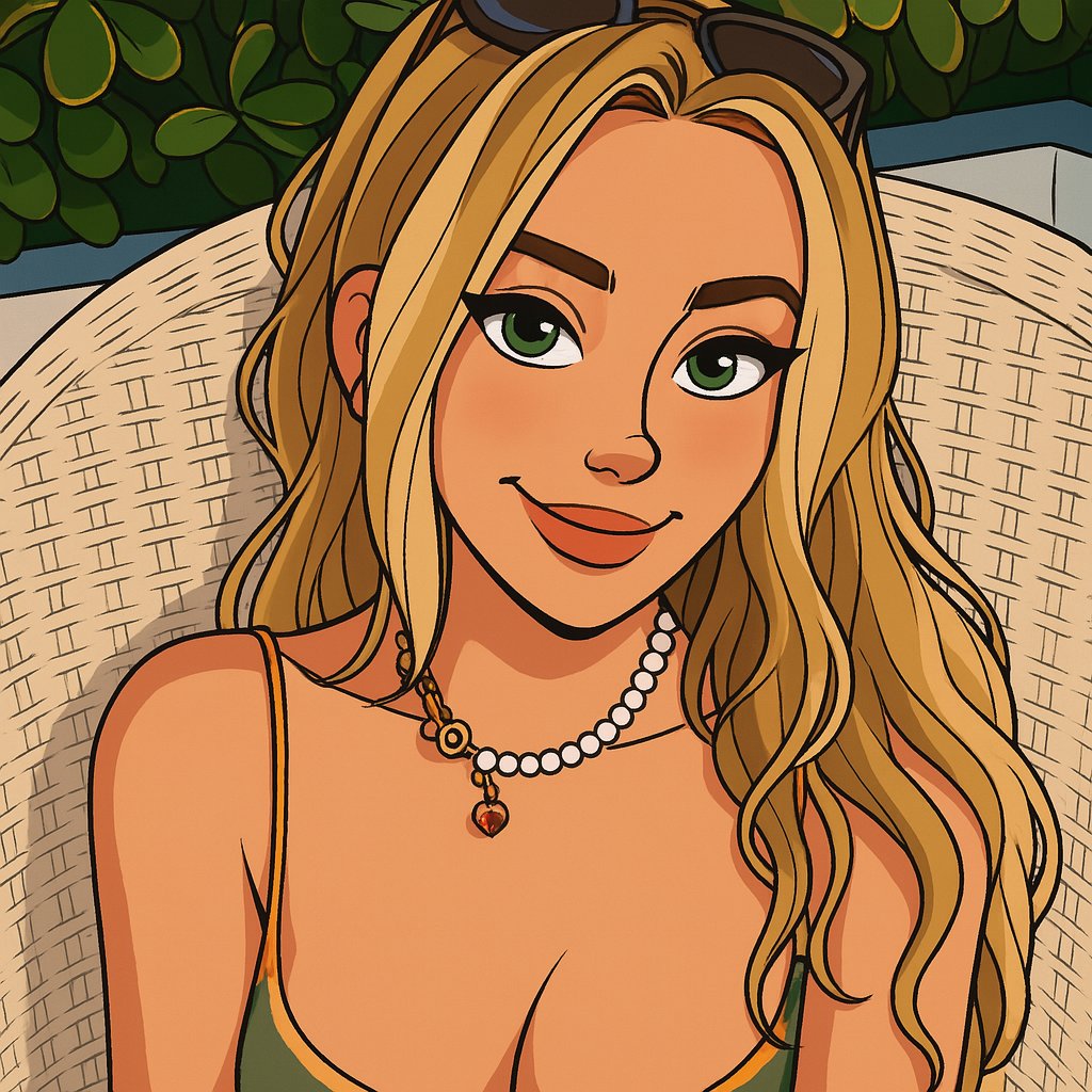 Our in-house created cartoon drawing of Corinna Kopf