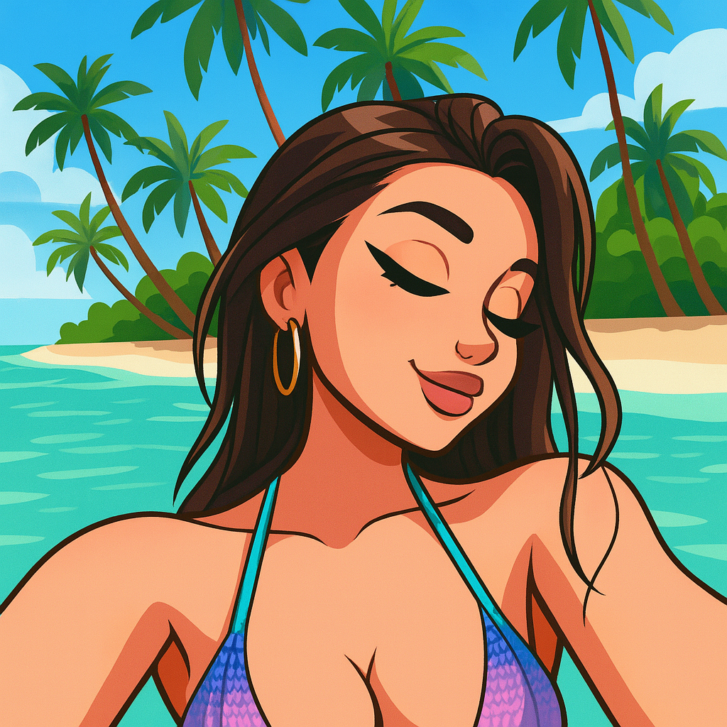 Our in-house created cartoon drawing of Mikaela Testa