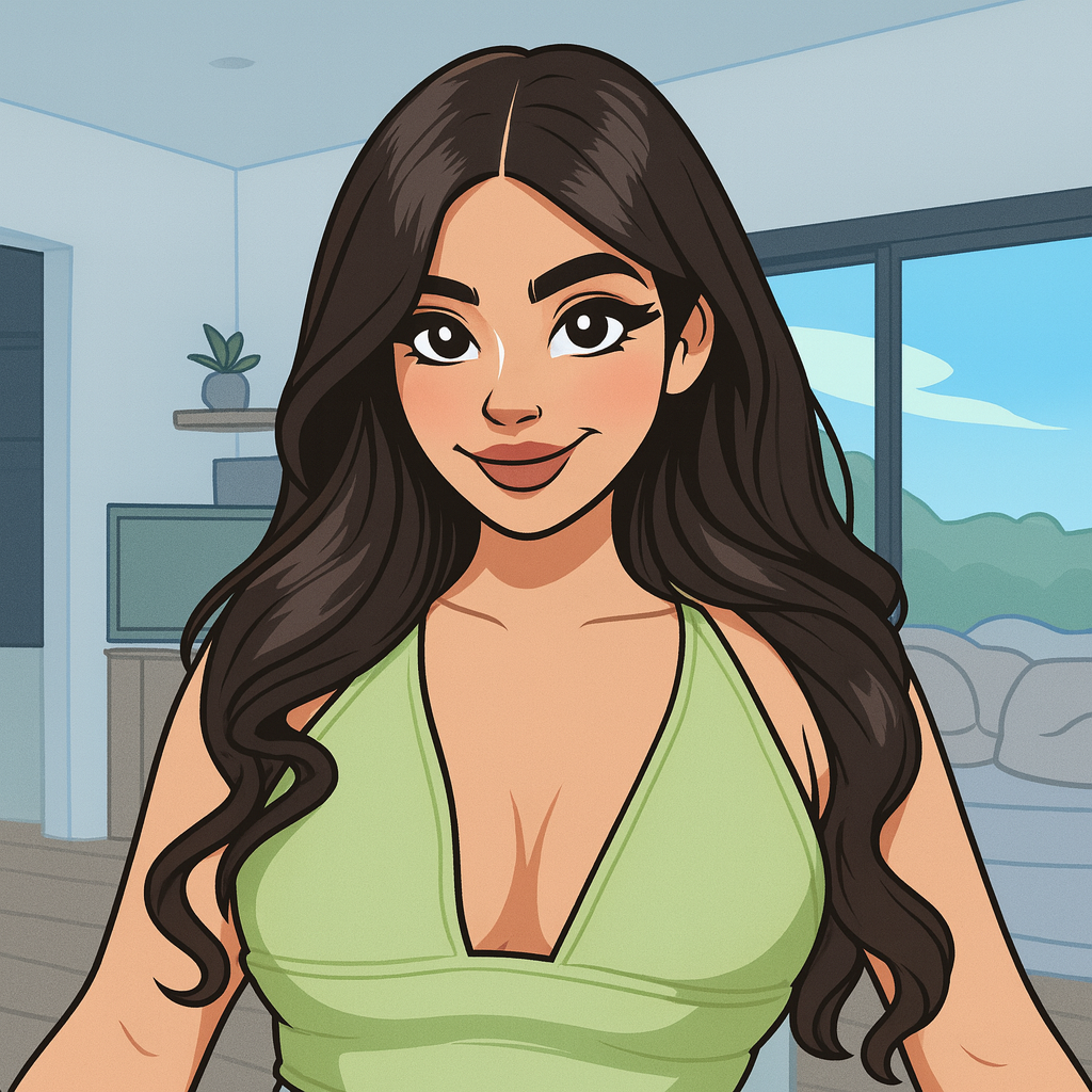 Our in-house created cartoon drawing of Alinaxrose