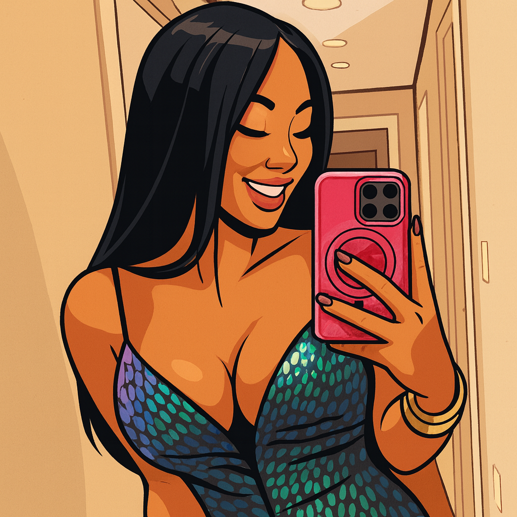 Our in-house created cartoon drawing of Asa Akira
