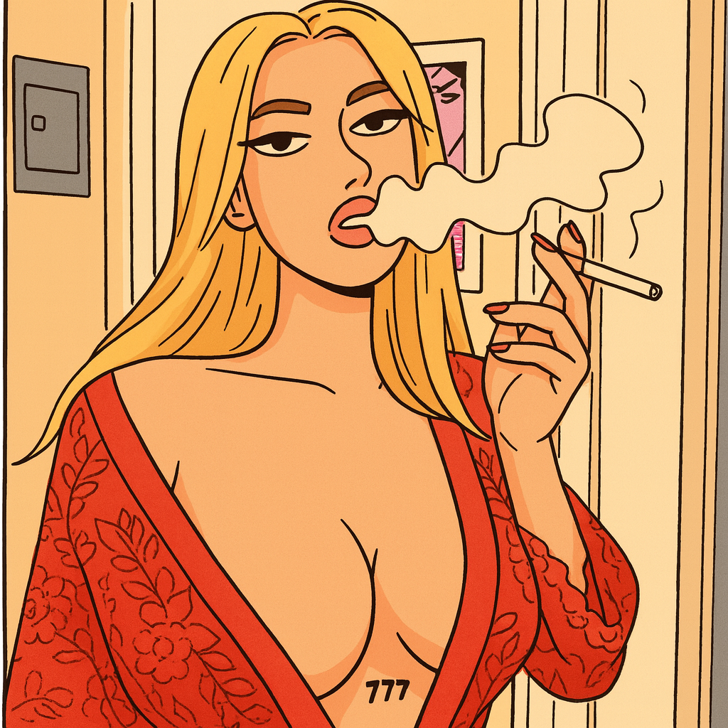 Our in-house created cartoon drawing of Ashley Matheson