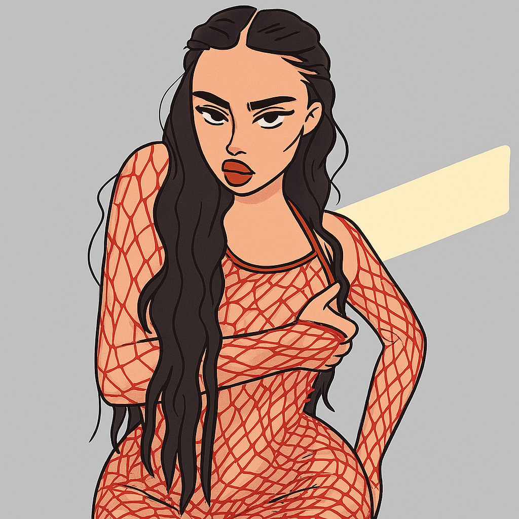 Our in-house created cartoon drawing of Auhneesh Nicole
