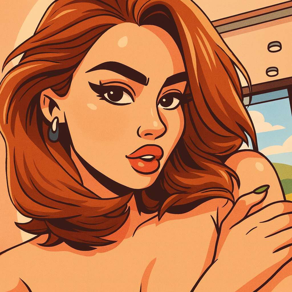 Our in-house created cartoon drawing of Elena Kamperi