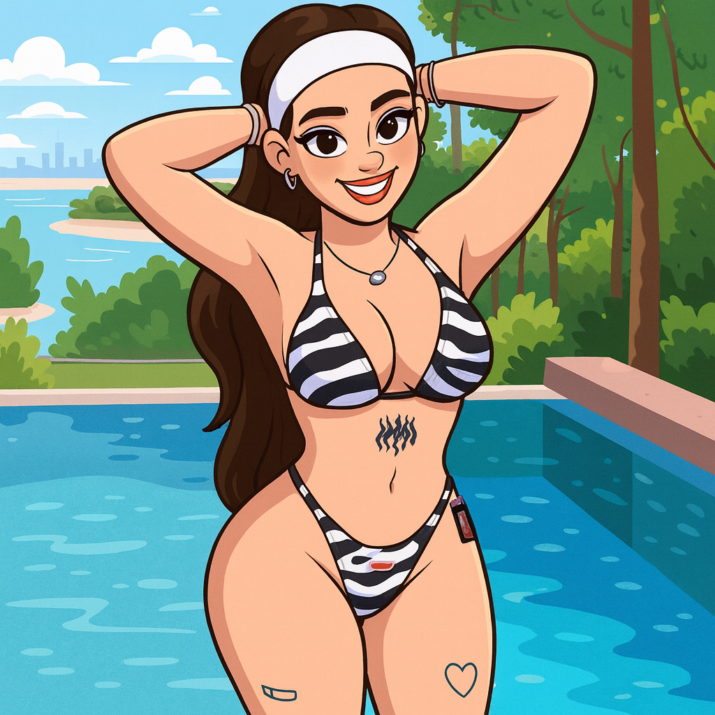 Our in-house created cartoon drawing of Laararose