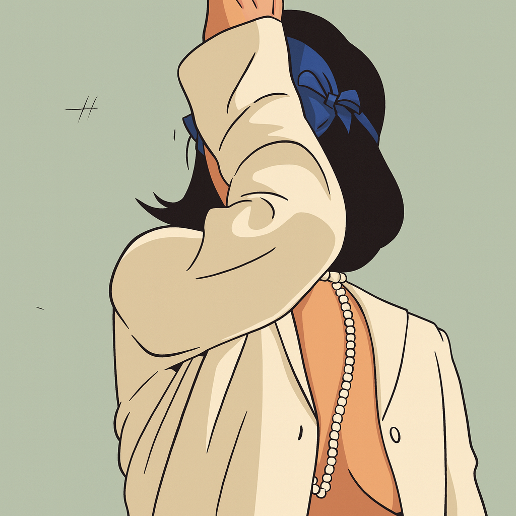Our in-house created cartoon drawing of Minerva Labia Queen