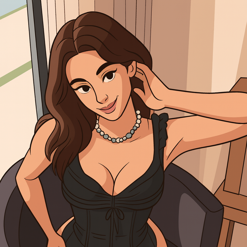 Our in-house created cartoon drawing of Natalie Roush