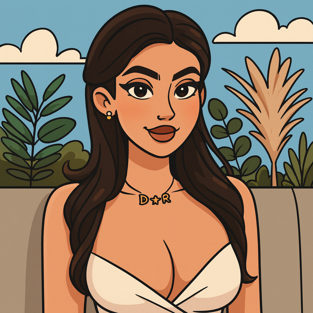 Our in-house created cartoon drawing of Sophie Rayne