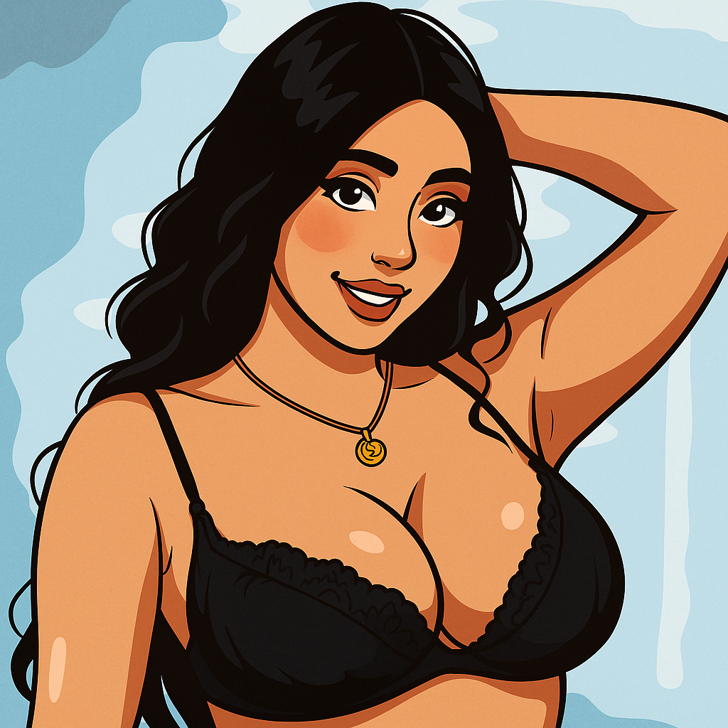 Our in-house created cartoon drawing of Violet Myers