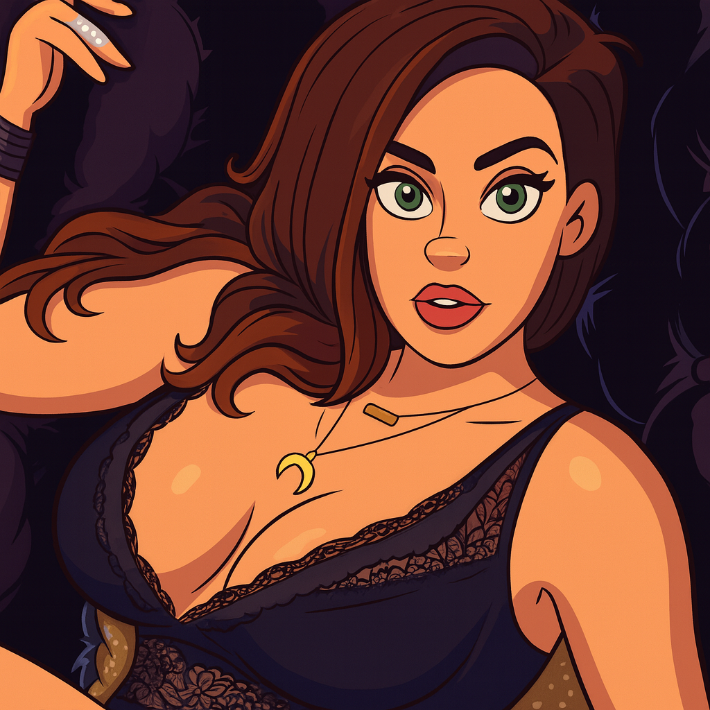 Our in-house created cartoon drawing of Alison Tyler