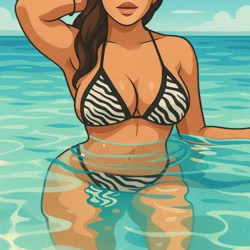 Our in-house created cartoon drawing of Amber Johal