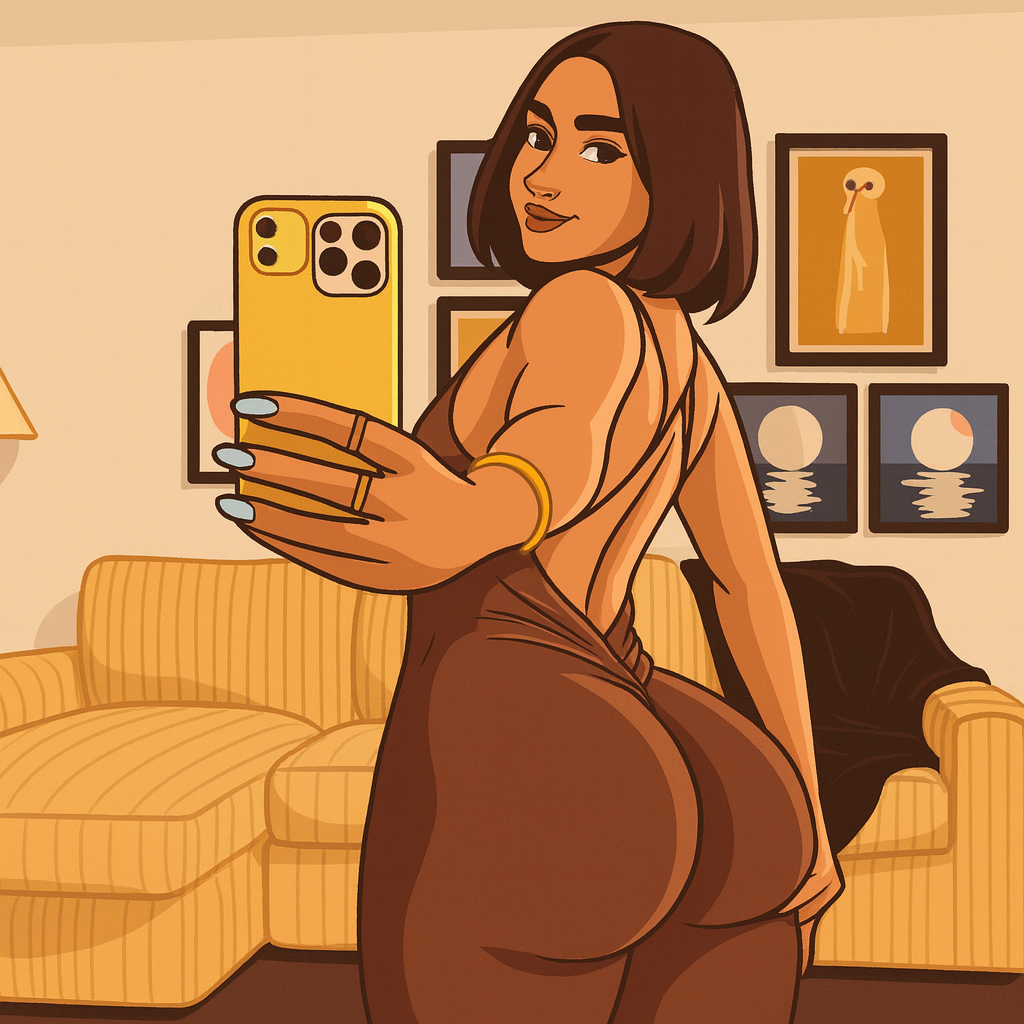 Our in-house created cartoon drawing of Angela Alvarez