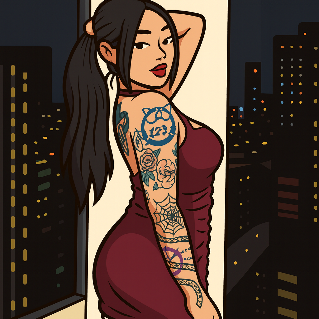 Our in-house created cartoon drawing of Arlene Lee