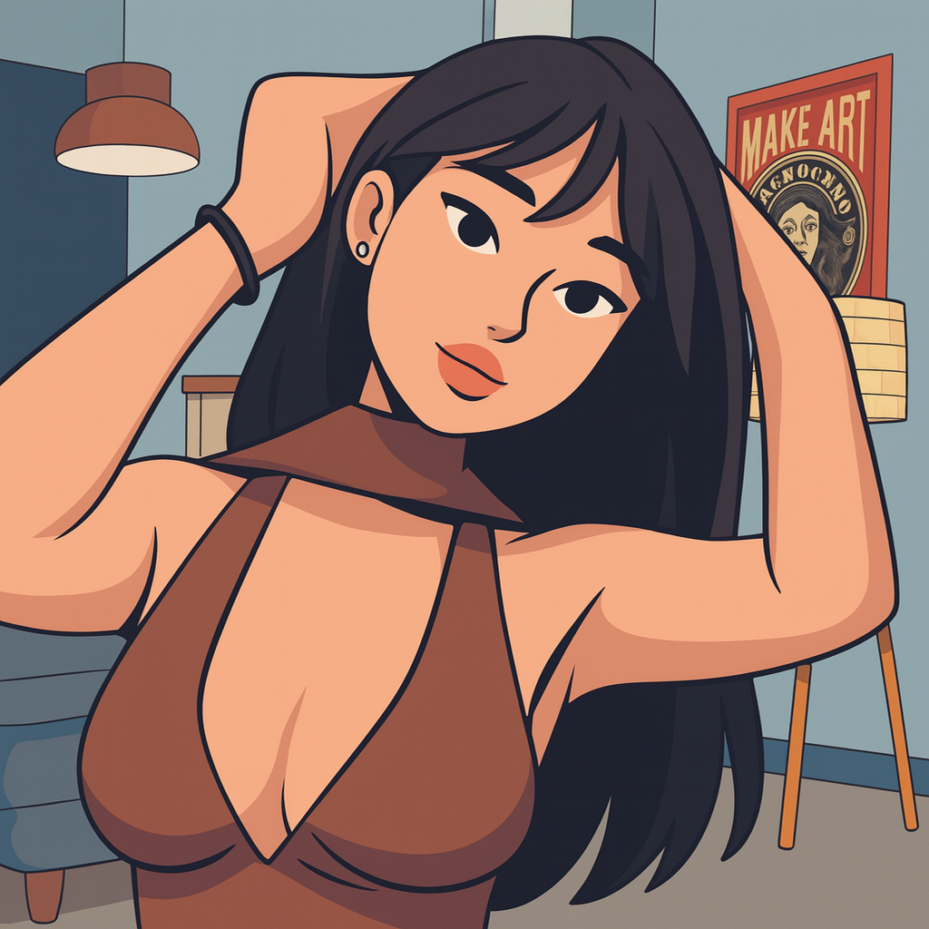 Our in-house created cartoon drawing of Marci Moral