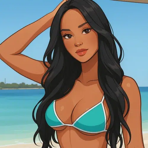 Our in-house created cartoon drawing of Putri Cinta