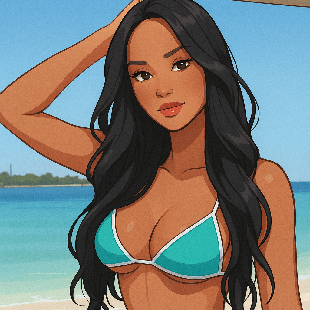 Our in-house created cartoon drawing of Putri Cinta