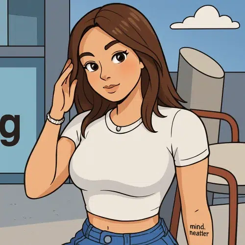 Our in-house created cartoon drawing of Allieoopsforever