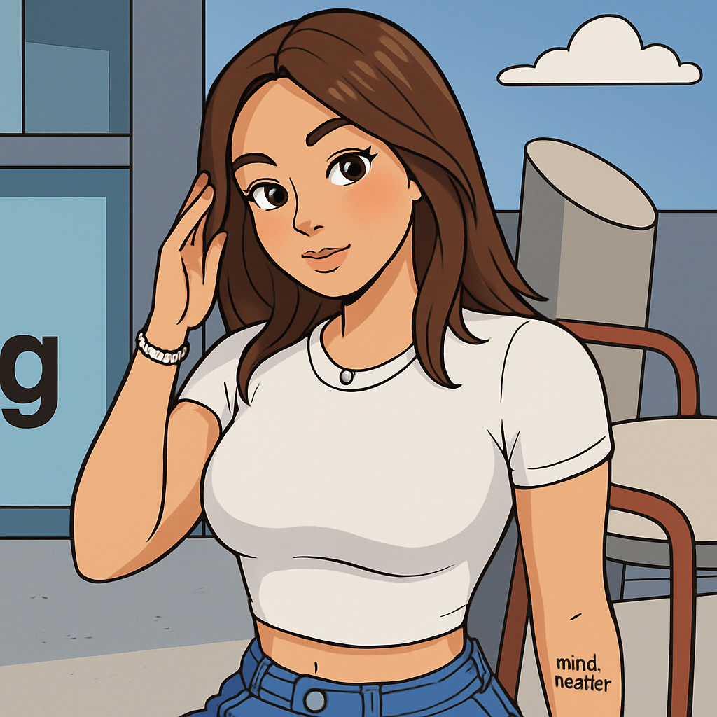 Our in-house created cartoon drawing of Allieoopsforever