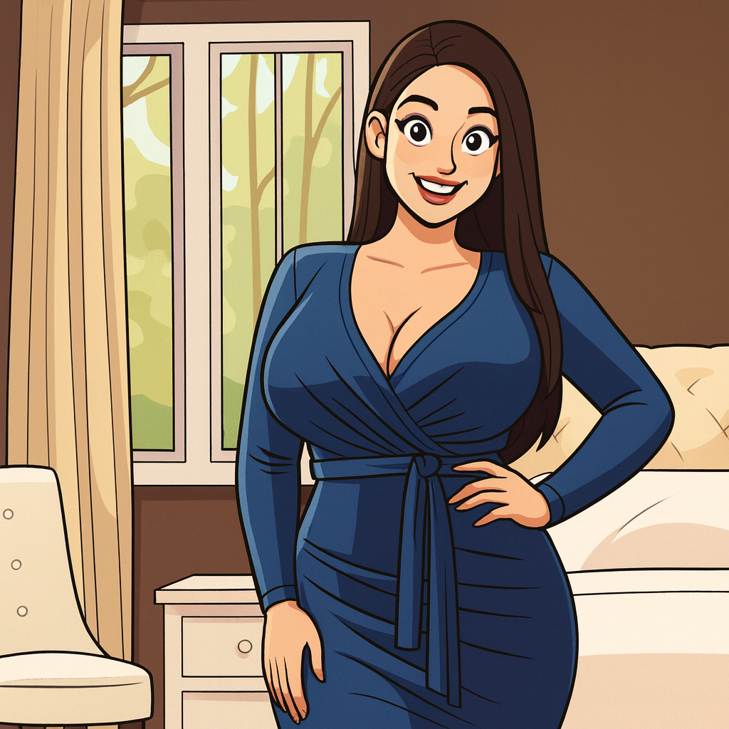 Our in-house created cartoon drawing of Angela White