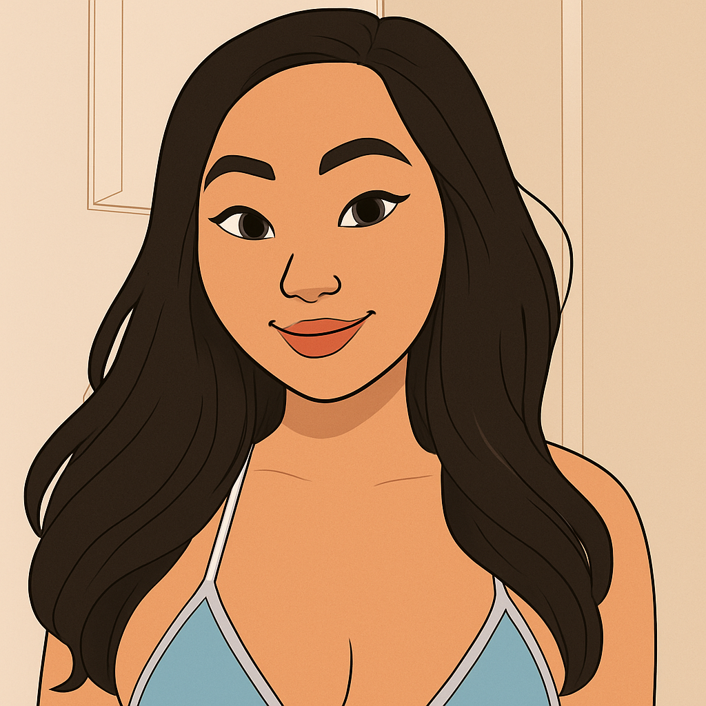 Our in-house created cartoon drawing of Ashley Aoki