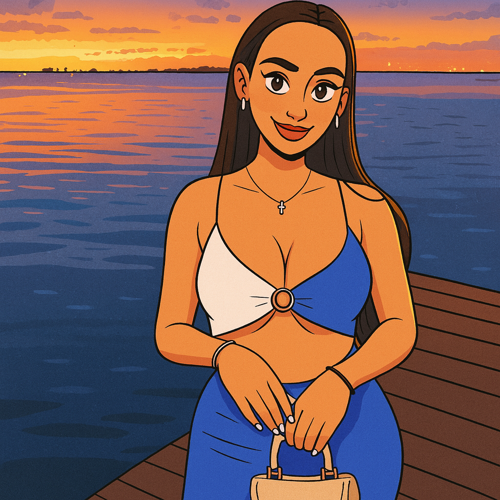 Our in-house created cartoon drawing of Astrid Nelsia