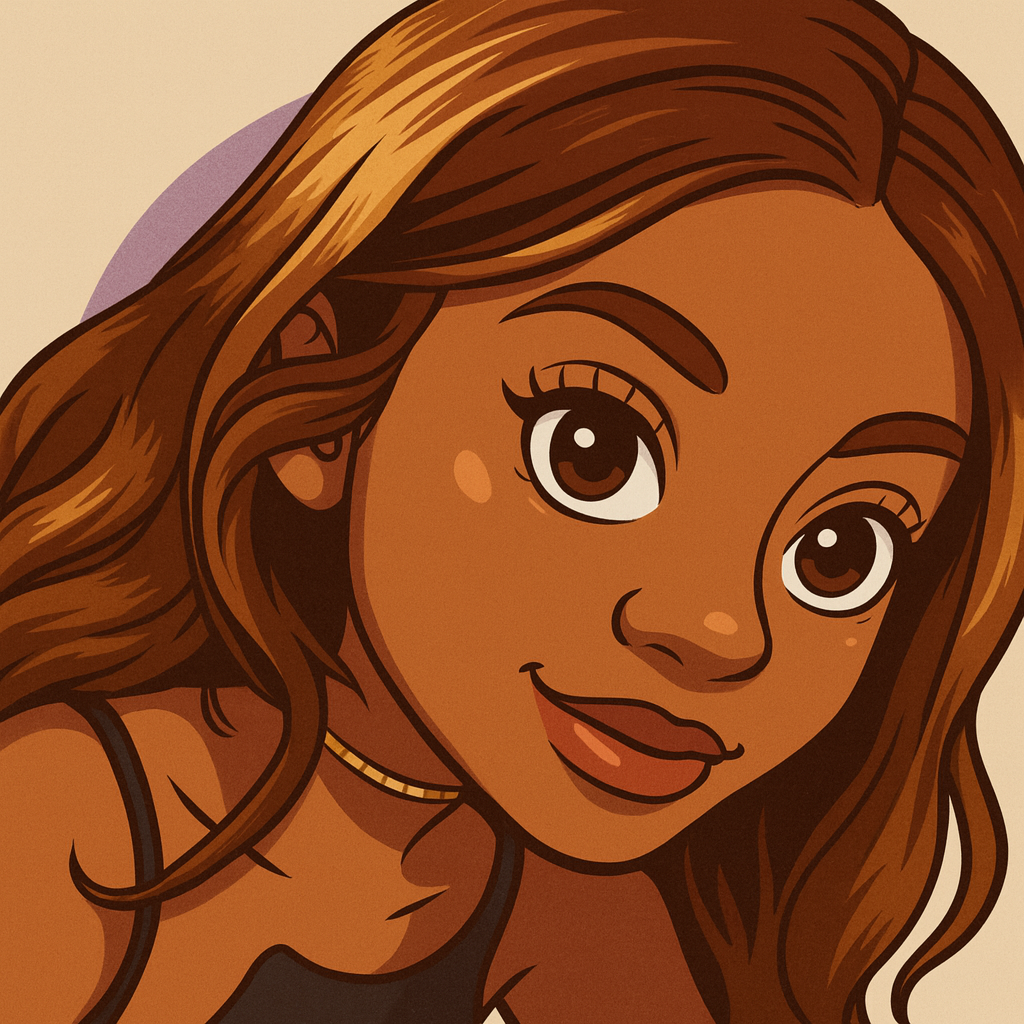 Our in-house created cartoon drawing of Skinnycurvyalexa