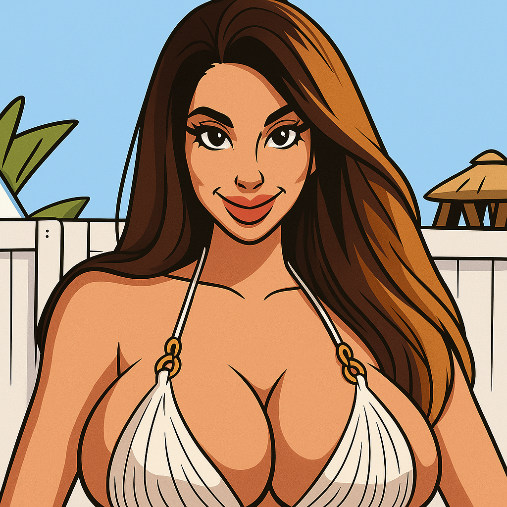 Our in-house created cartoon drawing of Elle Matthews