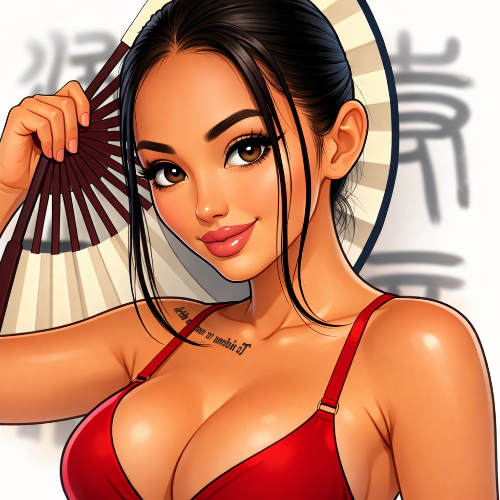 Our in-house created cartoon drawing of Asian Lili