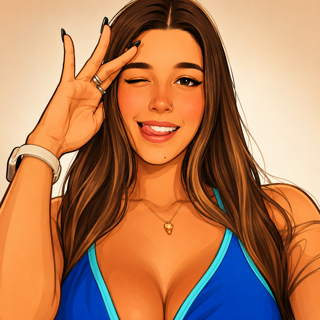 Our in-house created cartoon drawing of Iara Broin